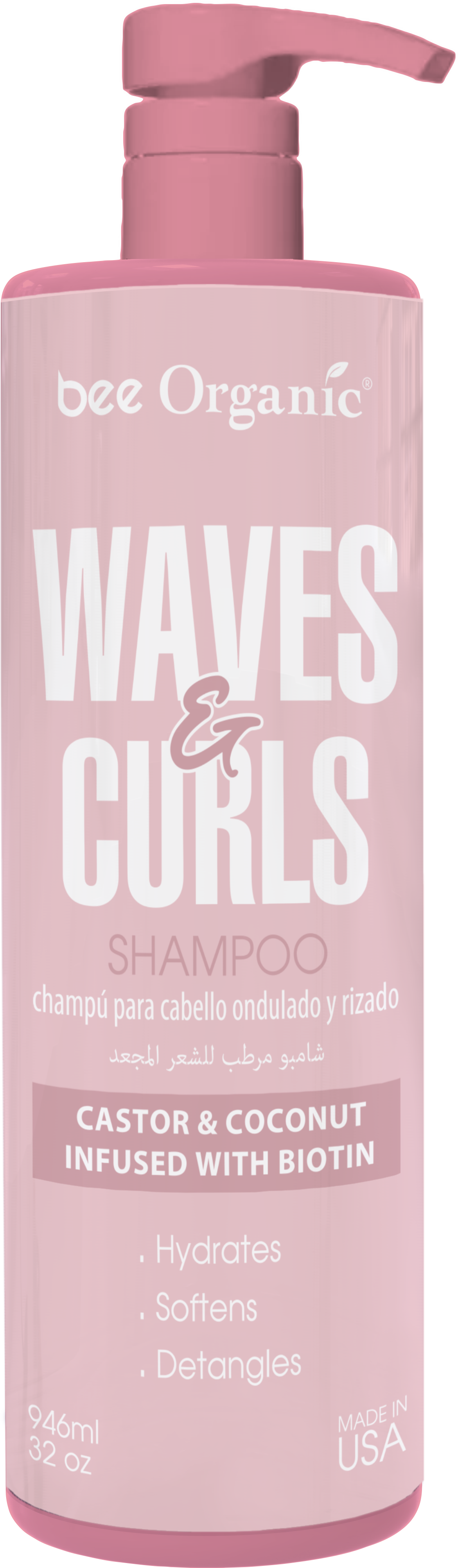 25300 Waves Curls Shampoo 32oz 946ml Pump Front